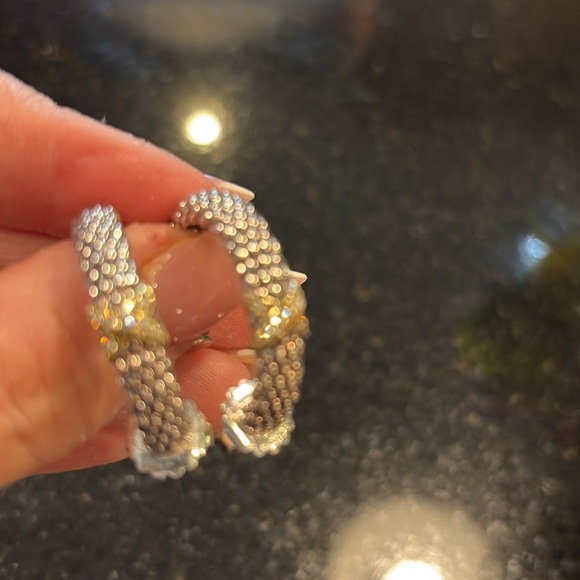 Designer Lagos caviar hoop earrings with diamonds - Picture 9 of 10